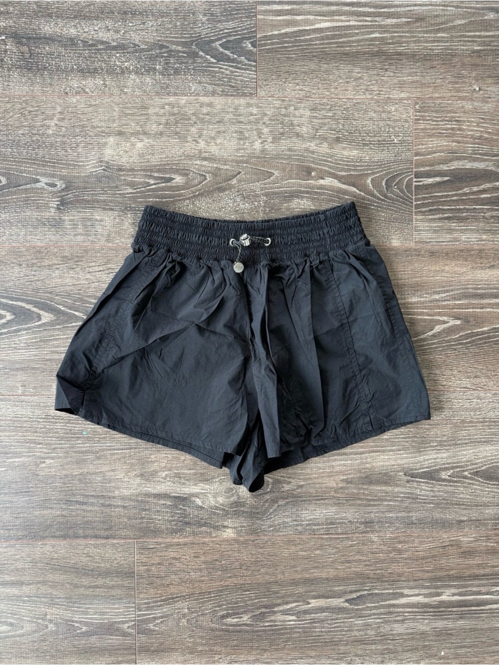 Bershka Black Elastic-Waist Athletic Shorts